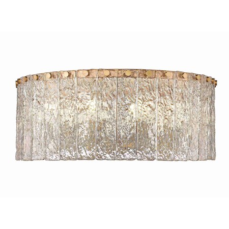 Z-Lite Glacier Flush Mount, 8-Light, 20.75 In.W x 8 In.H, Modern Gold/Clear 1943F20-MGLD